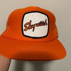 Vintage 1980’s Skywitch Orange Trucker Hat